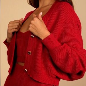 NWOT Lulus Cropped Cardigan